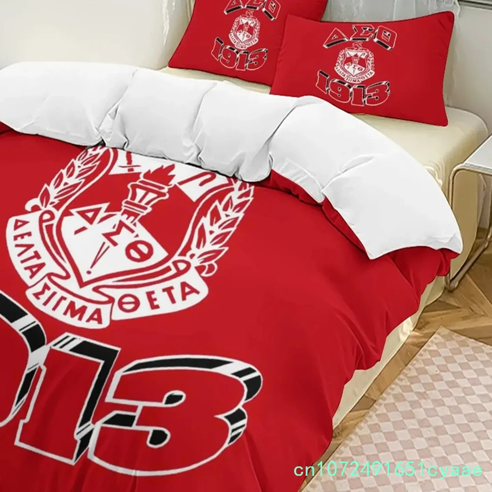 Delta Sorority Sigma Theta DST Bedding Set Boys Girls Twin Queen Size Duvet Cover Pillowcase Bed Kids Adult Home Textileextile