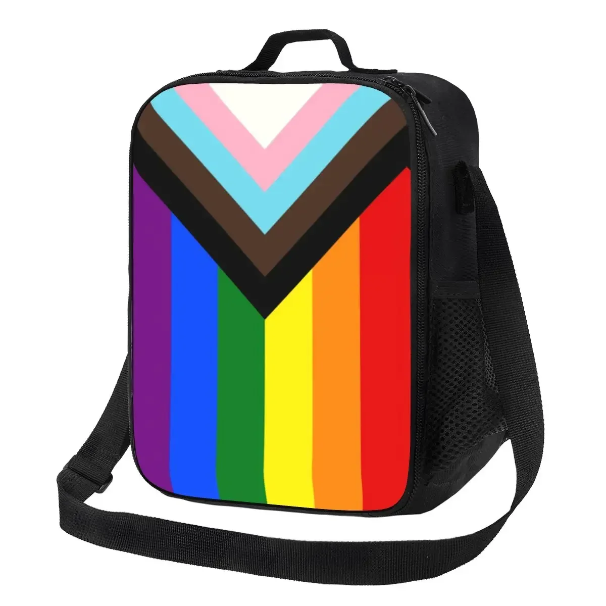 

LGBT Progress Pride Flag Insulated Lunch Bags for Outdoor Picnic Gay Pride Waterproof Cooler Thermal Bento Box Women Children