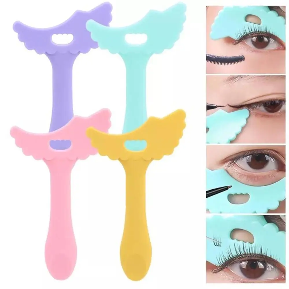 Mascara Baffle Eyeliner Template with Eyelash Brushes Lying Silkworm Eyeshadow Shaper Pad Assistant Lazy Eyebrow Shaper Stencils