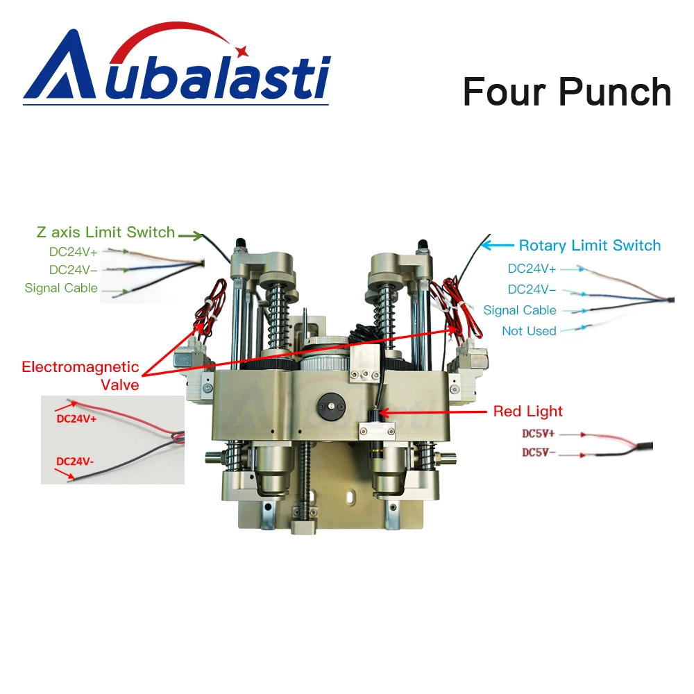 Aubalasti CNC Knife Seat Double Punch Four Punch Lift 90mm 24V NPN NO For CNC Vibrating Knife Cutting Machine