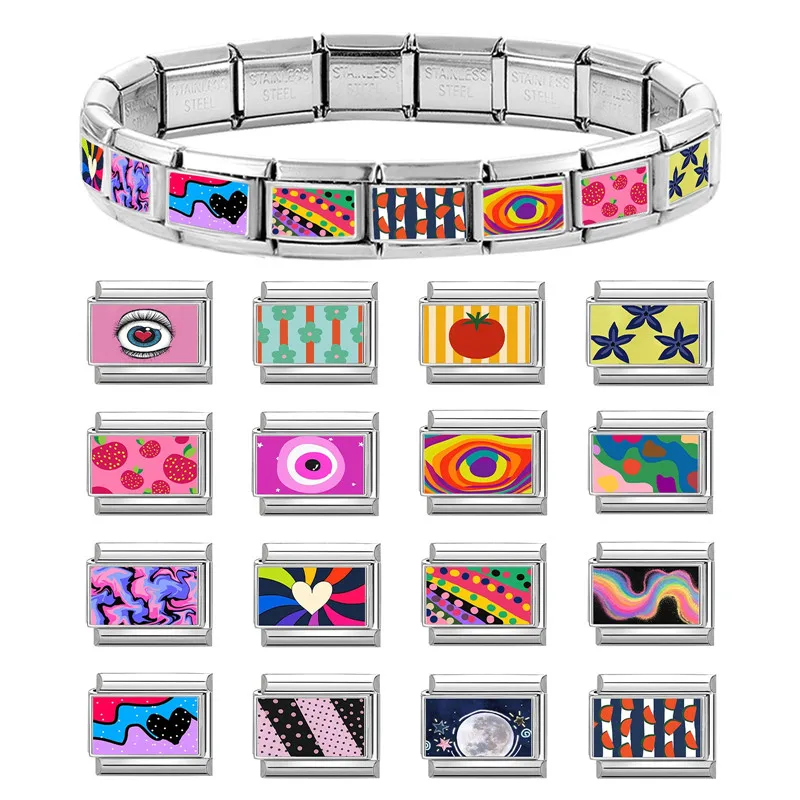 Neue schöne Haustier Katzen und Hunde italienische Charm Links passen 9MM Edelstahl Armband Frauen Männer DIY Herstellung von Schmuck – Detail 12