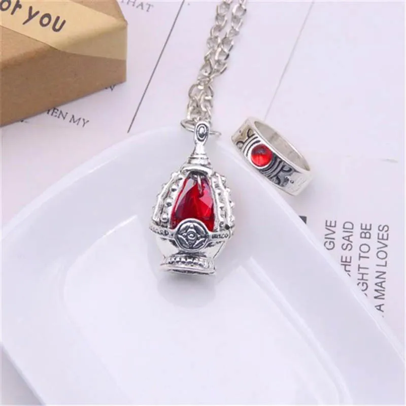 Anime Magica Girl Madoka Kaname Kyoko Sakura Cosplay Props Necklace Rings For Women Men Halloween Carnival Party Accessories