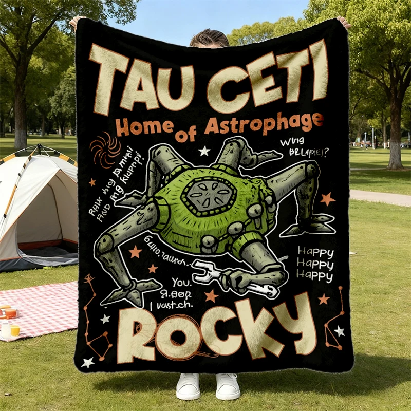 Tau Ceti Rocky Get in Losers Flannel Blanket, 2side Project Hail Mary Book Flannel Throw, Home of Astrophage