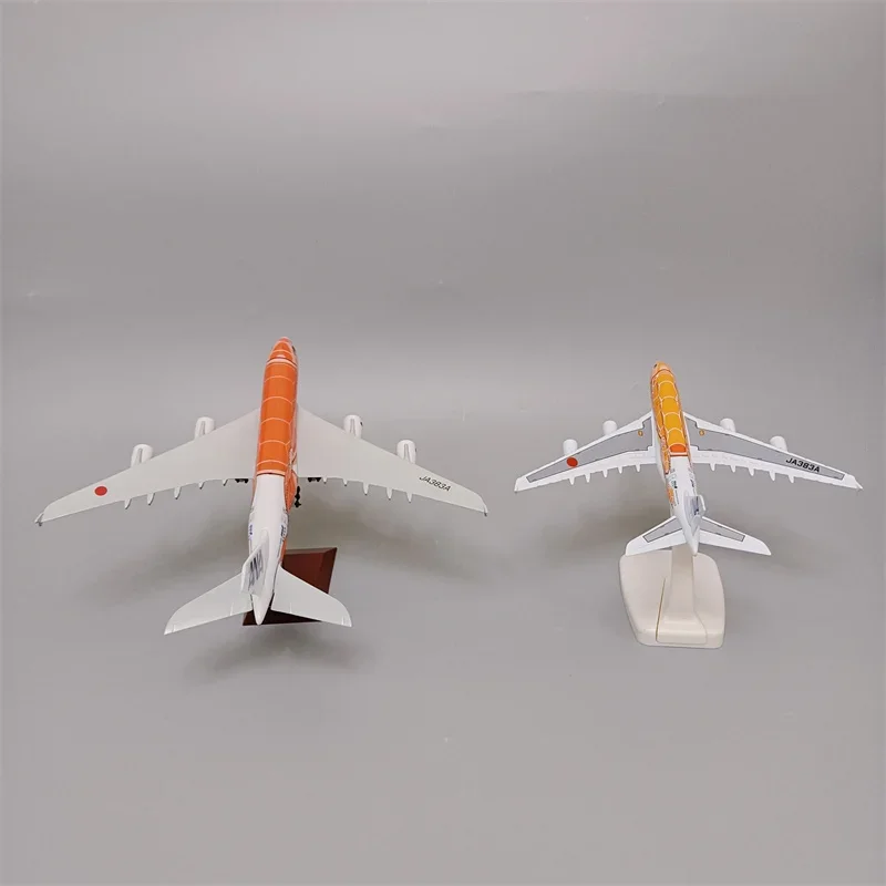 16cm/20cm Alloy Metal Japan ANA Airbus A380 Cartoon Sea Turtle Airlines Diecast Airplane Model Plane Aircraft with Wheels Orange