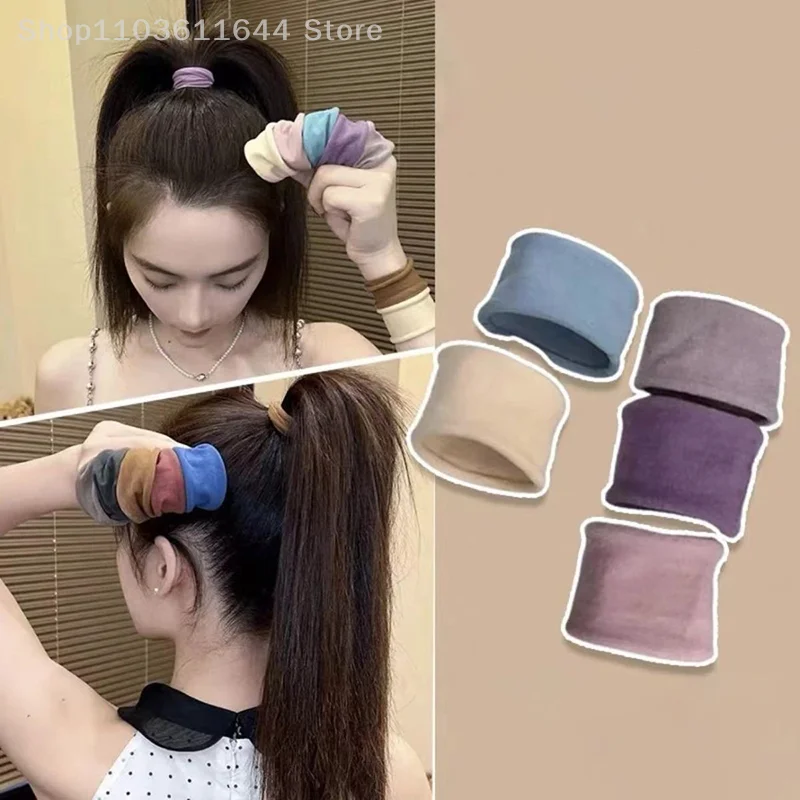 

10pcs/set Solid Widen Thicken Hair Band For Women Girl Ponytail Holder Hair Tie Scrunchie Rubber Band Fashion Hair Accessories