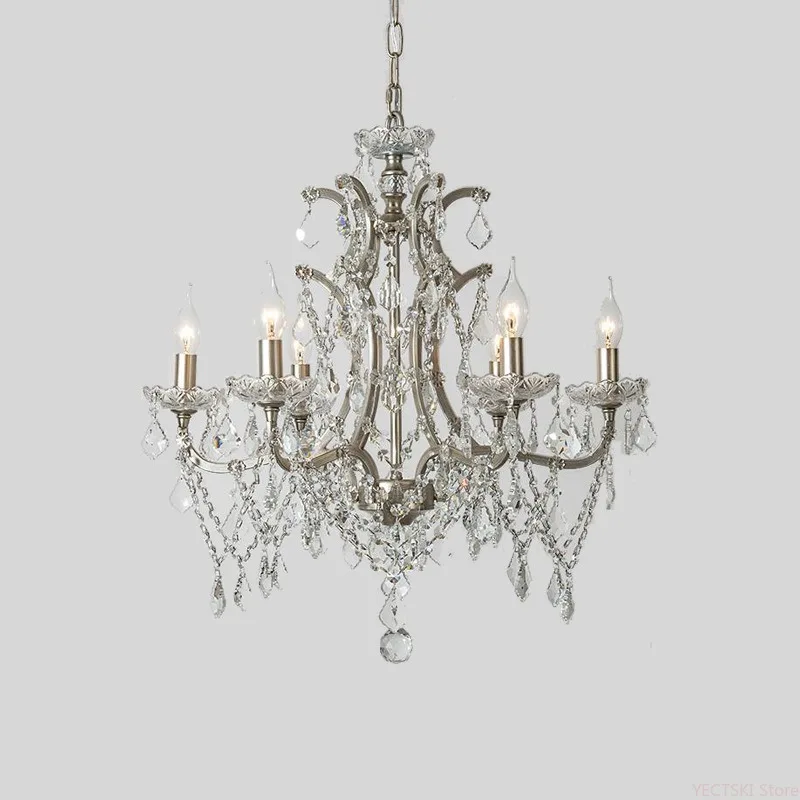 American style pendant light luxury living room dining room light retro French crystal light European style bedroom