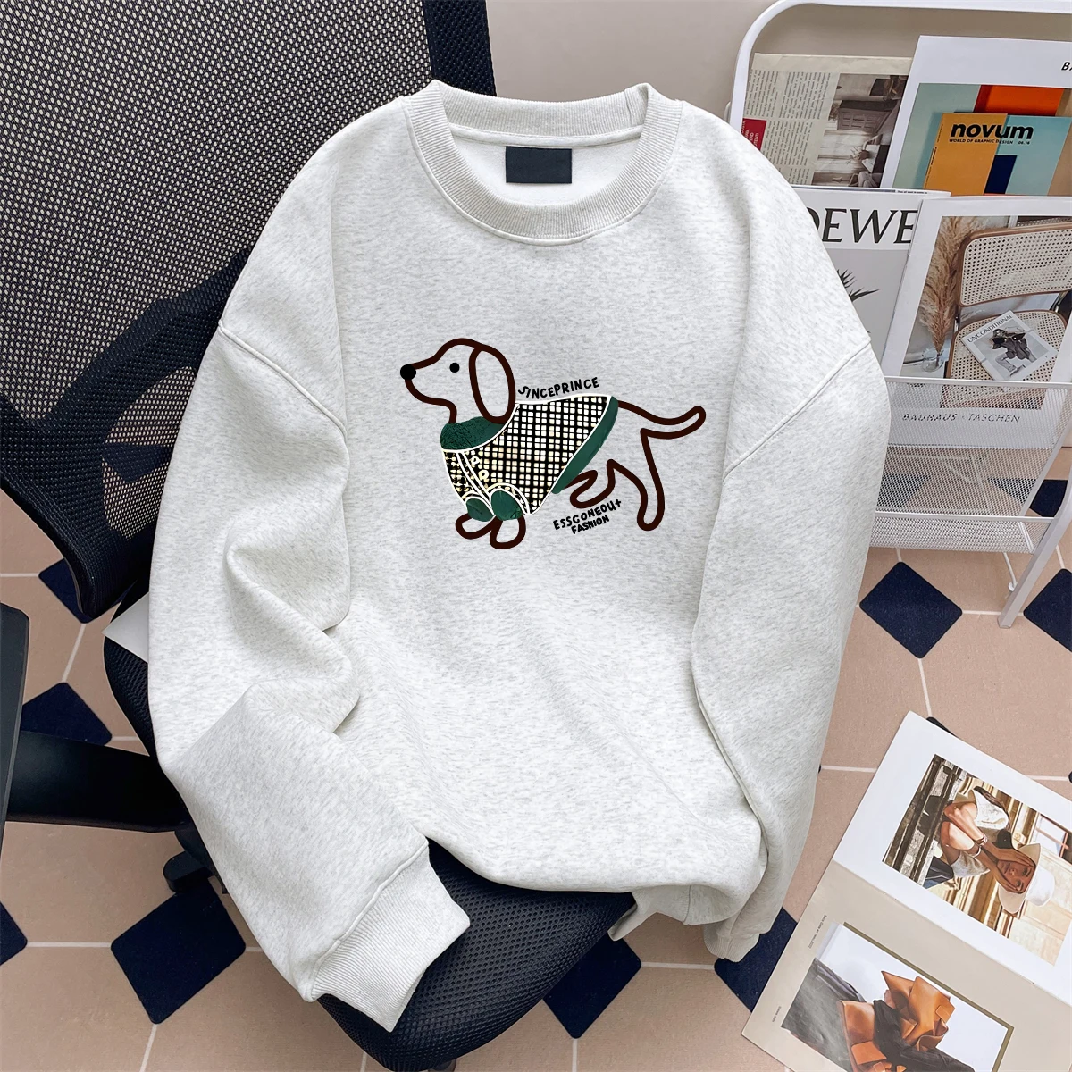 

Милая толстовка с принтом таксы, свободная, тонкая, для мужчин и женщин, весна-осень, сезонная, удобная, повседневная