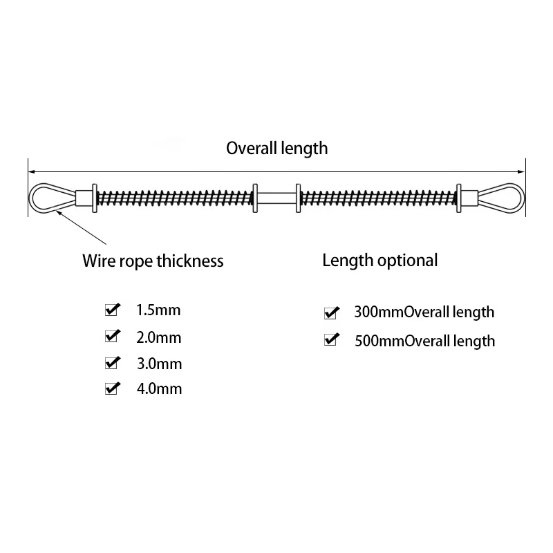 Tahan ledakan 2-4mm kabel baja tahan karat tali pegas selang mekanis hidrolik lengan pelindung antirantai perangkat keras keselamatan