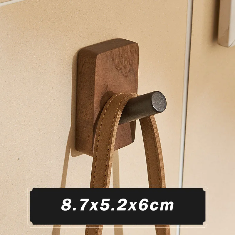 2/4Pcs Nordic Style Wooden Hook Solid Wood Wall Hook Punch-Free Coat Hanger Home Towel Key Hook Storage Rack Wall Decoration