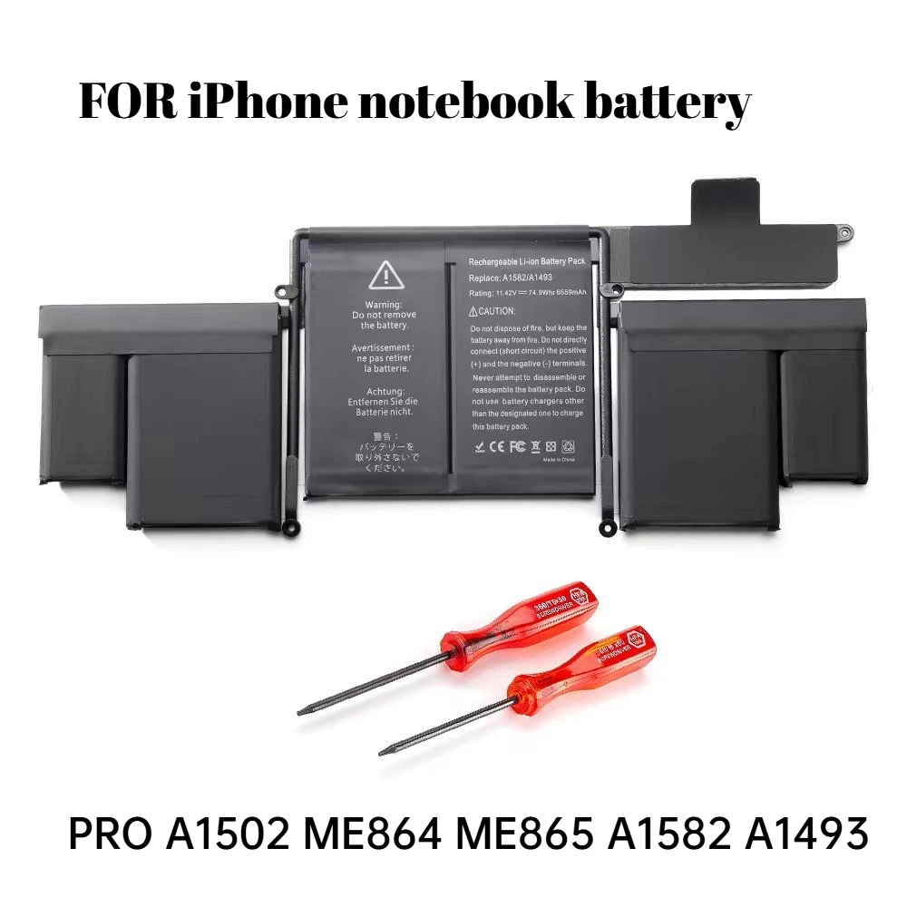 

Сменный аккумулятор для Apple MacBook Pro A1502 Air A1493 A1582 ME864 ME865 6800 мАч, литий-ионный аккумулятор большой емкости с инструментами
