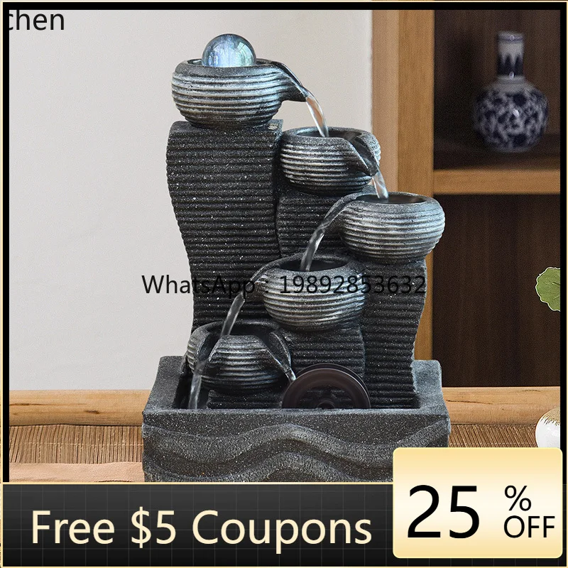 

flowing water ornament circulation fountain lucky feng shui ball modern light luxury simple desk humidifier