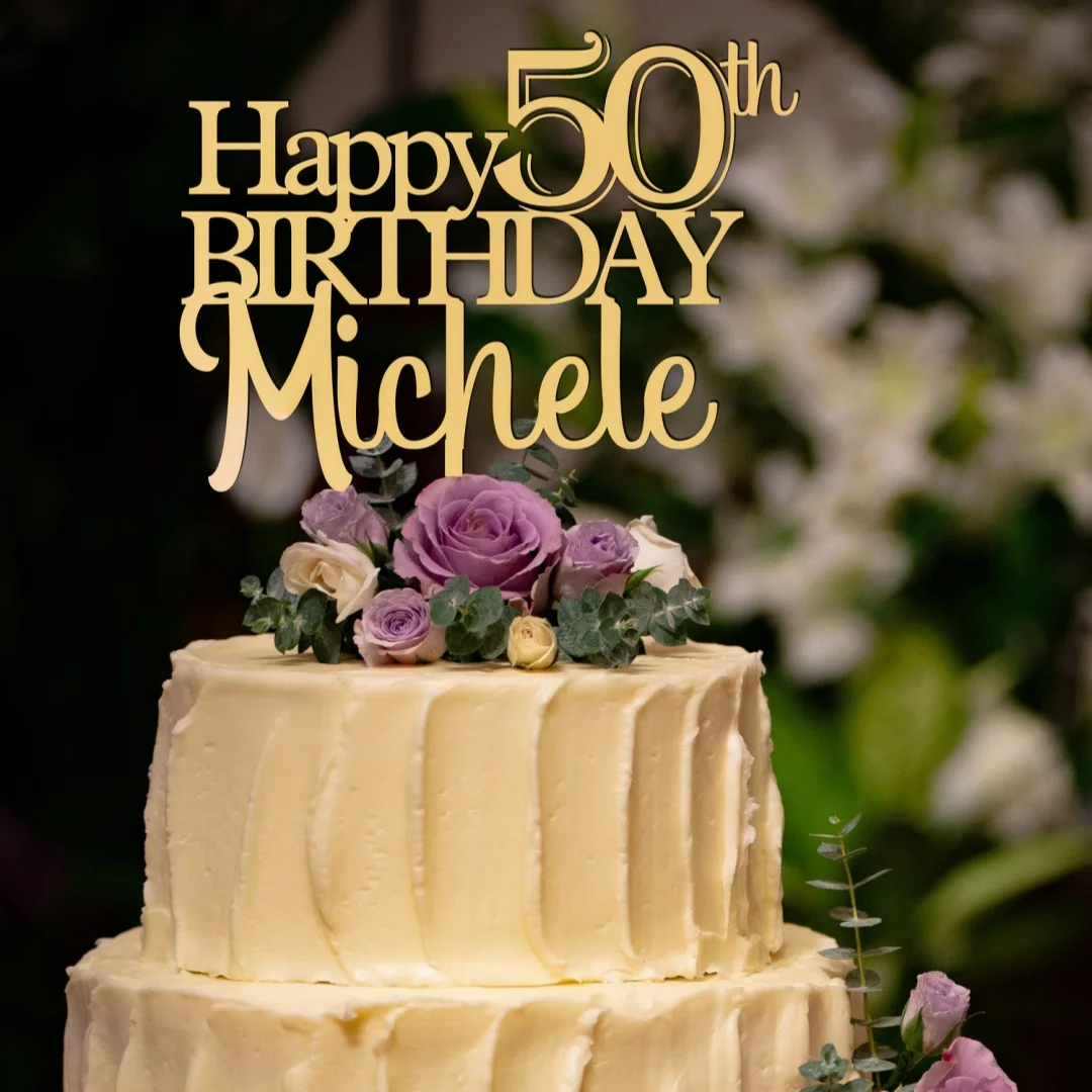 قطعة واحدة من قابس كعكة PMMA المخصص - اسم محفور مخصص لعيد الميلاد، نسيج معدني، DIY، منقوش بالليزر، مثالي للولادة #2