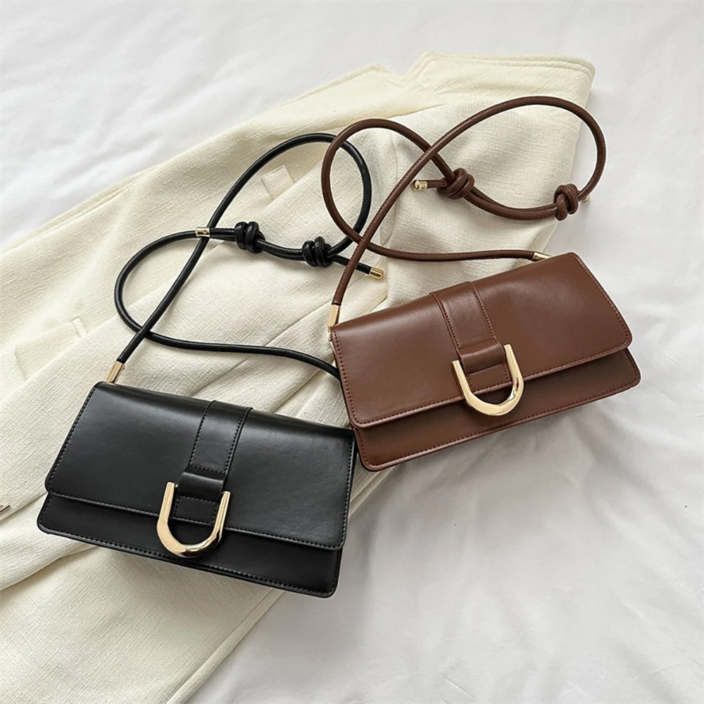 Women\'s Small Square Crossbody Bag 2024 New Versatile Single Shoulder Bags Lady Commuter Underarm Bag Pu Leather Messenger Bag