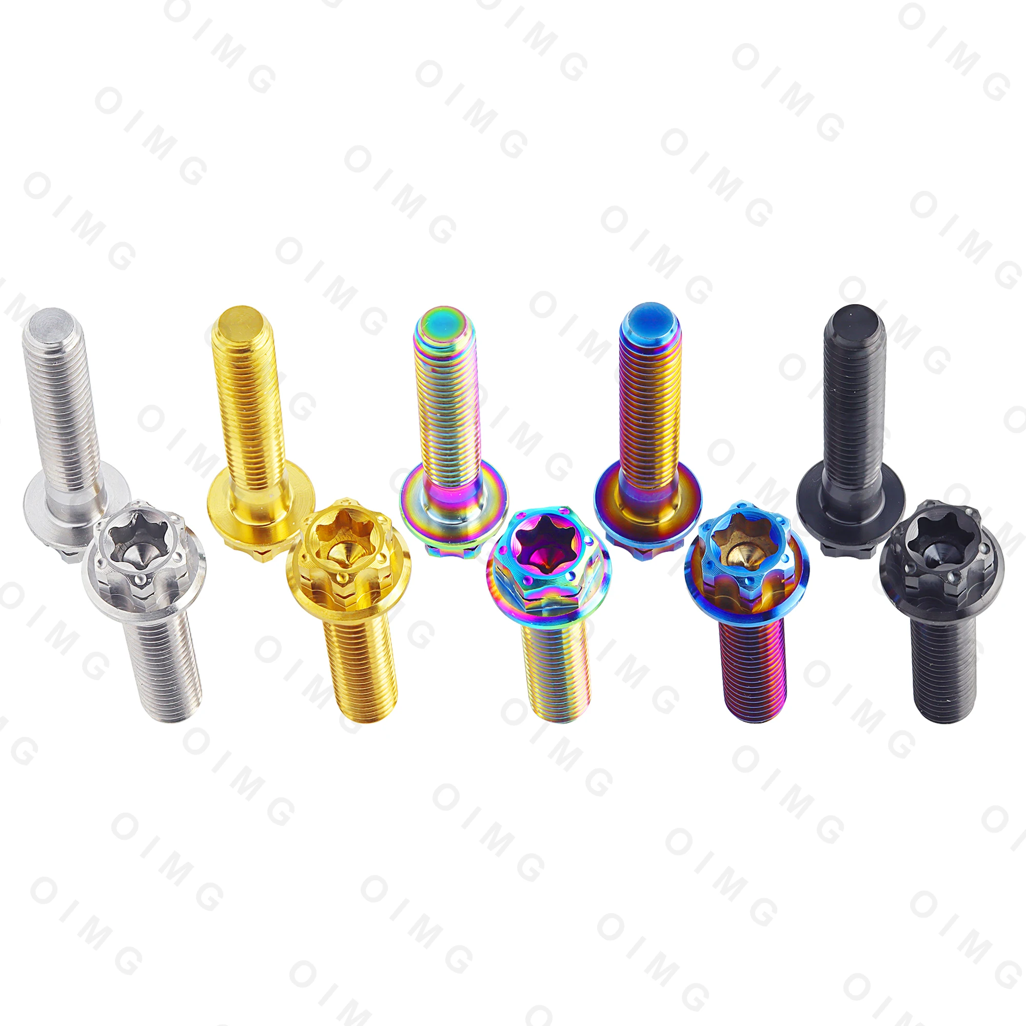 Torx T30 M6 x15 20 25 30 35 40 45 50mm Torx Flange Head for Titanium Bolt Motorcycle Modification Decoration