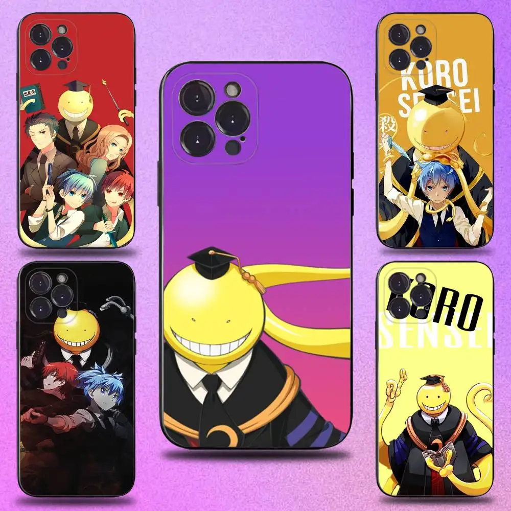 

Classroom Assassination Phone Case For iPhone 16,15,14,13,12,11 Plus,Pro Max,XS,X,XR,SE,Mini,8,7,Soft Silicone Black Cover