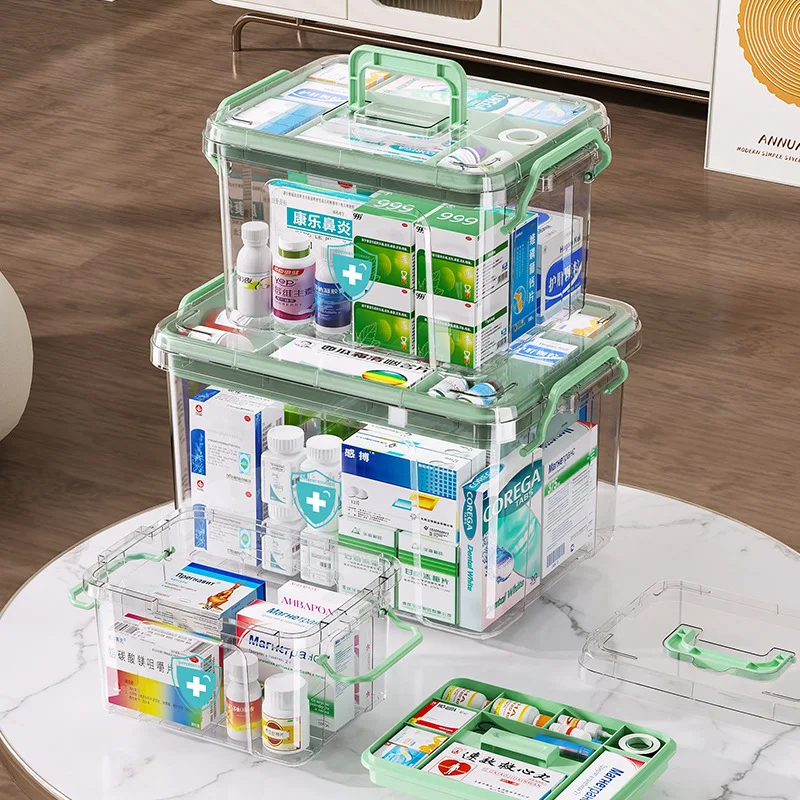 

Multi-layer Storage Medicine Box, Easy To Find Medicine, Transparent double-layer storage box container