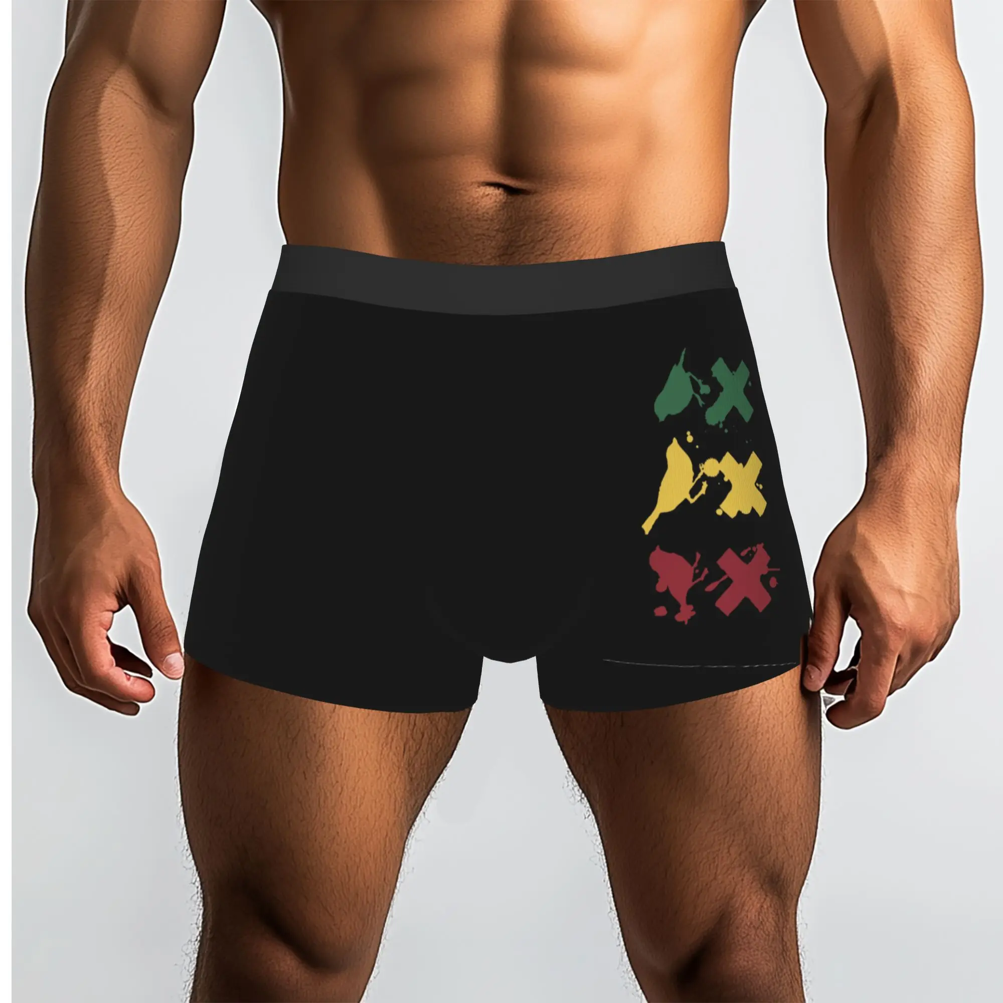 Customized  Bob Marley 3 Little Birds Underwear Men Printed  Boxer Shorts Panties Briefs Breathable Underpants