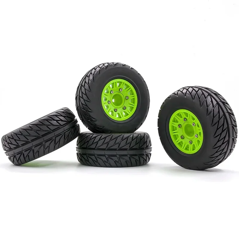 4Pcs 110mm 1/8 1/10 Short Course Truck Tire with 12mm 14mm 17mm Wheel Hex for TRAXXAS Slash ARRMA SENTON Vkar SCTX10 HPI RC Car