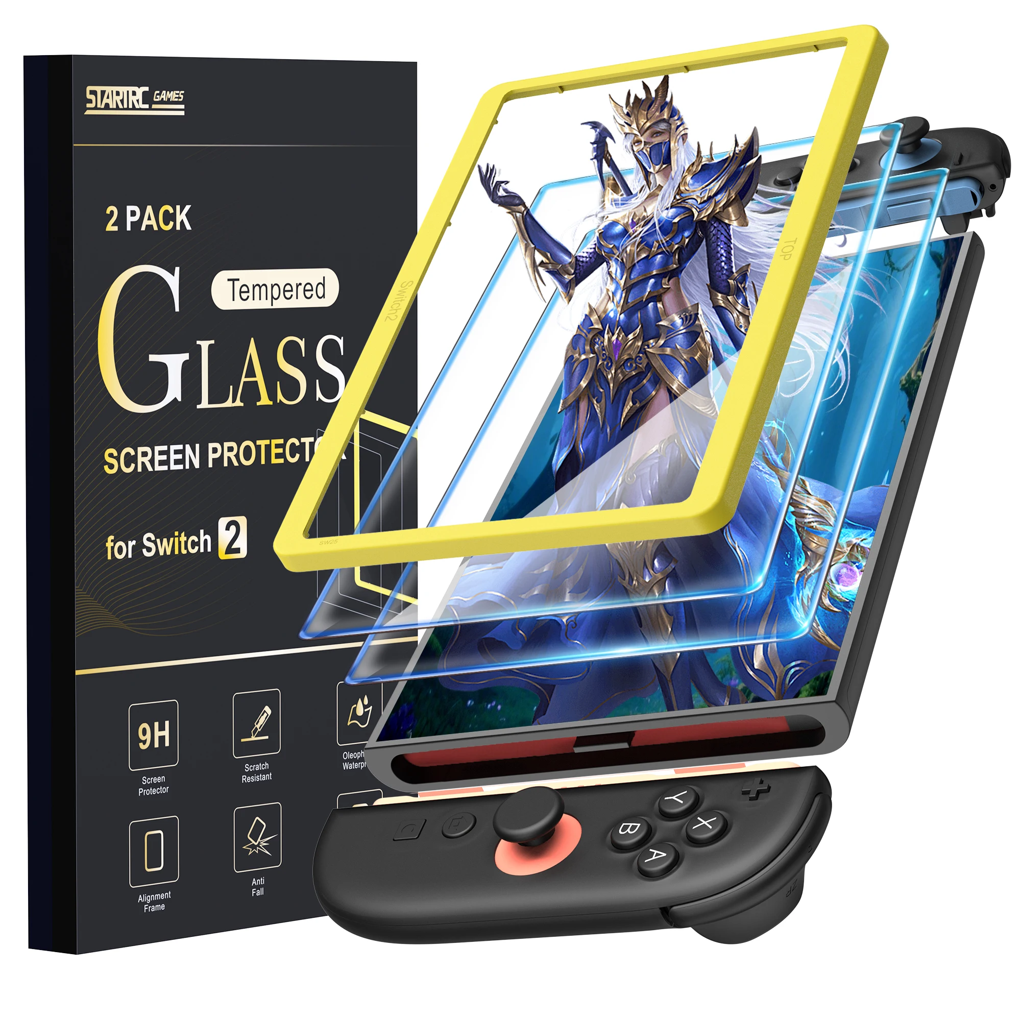 

2 Pack Screen Protector for Nintendo Switch 2 Transparent HD Clear Screen Protector with Alignment Frame Anti-Scratch Cover