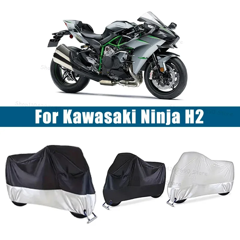 210D Oxford Motorcycle Cover Waterproof All Season UV Protection For Kawasaki Ninja H2 Anti-Tear Windproof Motorbike Cover