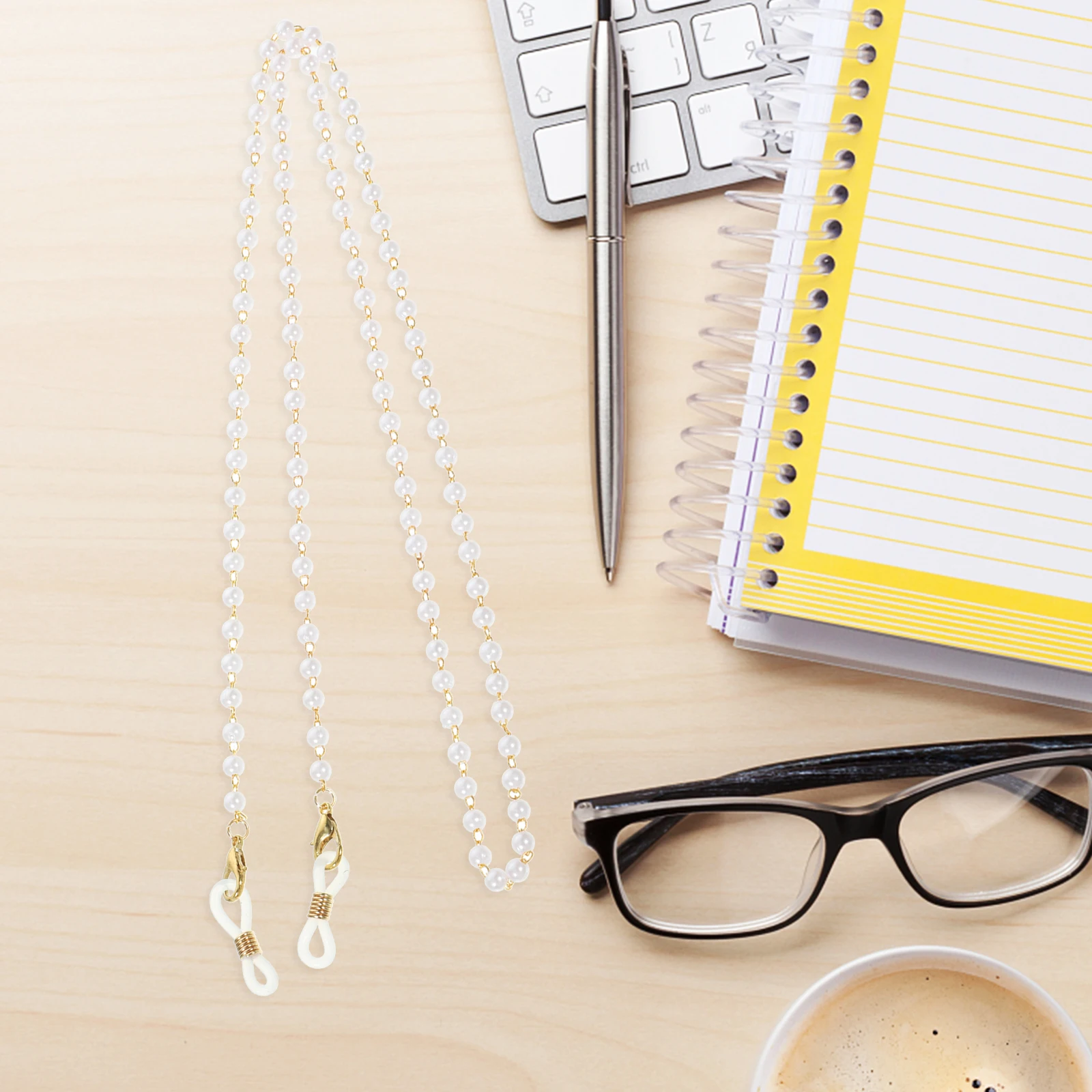 

Pearl Glasses Chain Eyeglass Strap Neck Holder Beaded Golden For Sports Outdoor Secure Fit Glasses Accessories