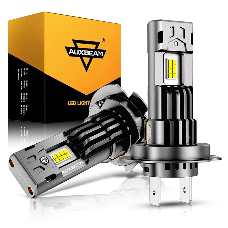 AUXBEAM 2PCs/Set H7 LED Headlight Bulbs 3570 CSP LED Chip 100W 24000LM 6500K White Light Fit For Benz, BMW, Volvo, Dodge, Ford