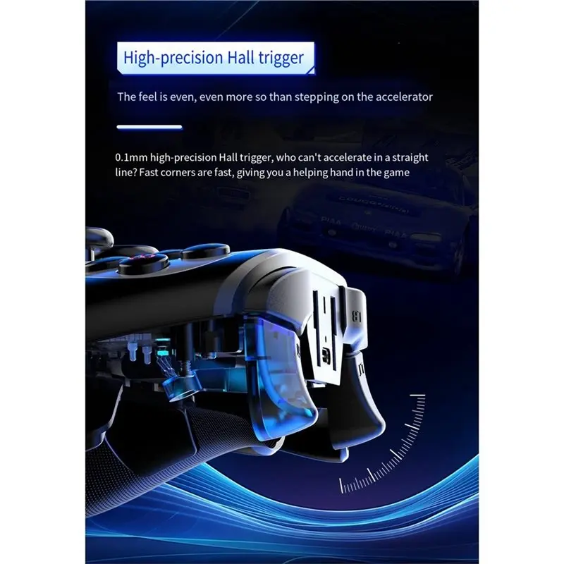 A99E-Wireless Dual Vibration Game Controller For Switch/PC IOS/Android Hall Effect Gamepad With TURBO Back-Programmable Function