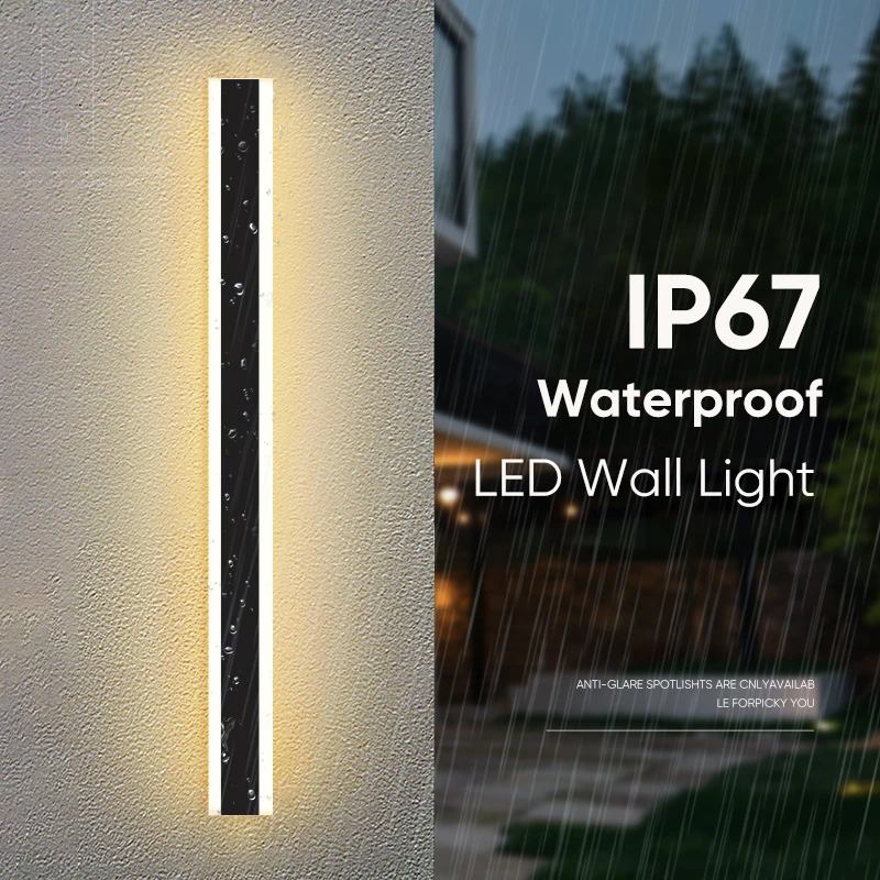 IP67 Outdoor Waterproof LED Wall Lamp Garden Fence Light Simple Lighting Indoor Wall Light for Home Decor Bedroom Corridor