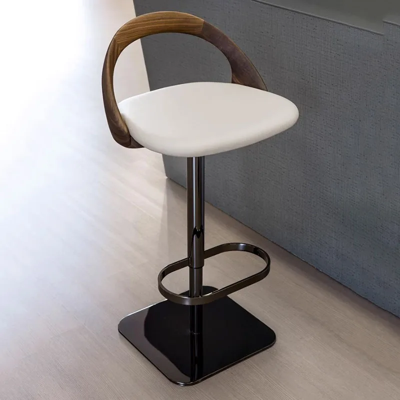 الجمالية لينة بار البراز الاسترخاء مريح الحديثة الخشب ارتفاع بار البراز الجلود قابل للتعديل Bancos دي بار الأثاث العصري