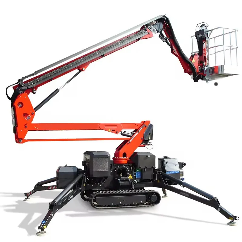 Customized 14M 16m 18m 20m Man Spider Lift Articulated Track Caterpillar Outdoor Crawler Boom Lift for Construction Use