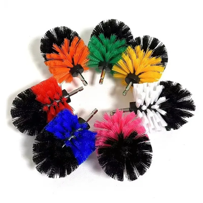 3,5 Zoll Elektrische Wäscher Pinsel Bohrer Pinsel Kunststoff Runde Reinigung Pinsel Für Teppich Glas Auto Reifen Nylon Pinsel Auto Reinigung – Detail 3