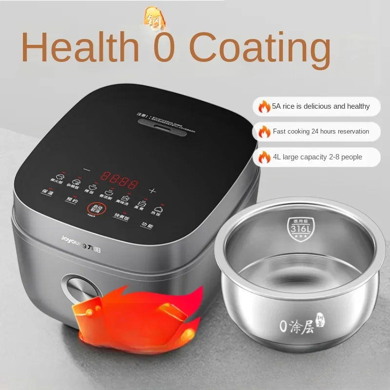 4L household rice cooker 316L stainless steel 0 coated inner tank smart rice cooker large capacity for family 2 to 8 people