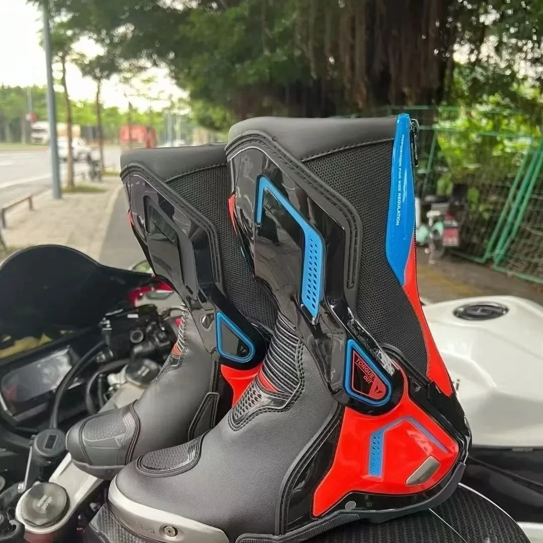 Motorcycle Botas Professional Track Riding Boot Cowhide Waterproof Racing Anti-Collision Off-Road for Rally Race for Dinese Shoe