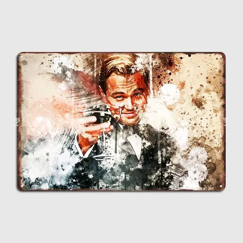 Leonardo Dicaprio Metal Plaque Poster Cinema Garage Printing Living Room Wall Decor Tin Sign Poster