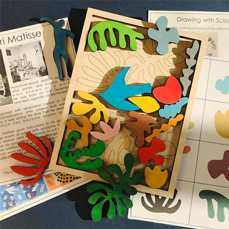 Puzzle Matisse Montessori en bois, jouets en bois de couleur aléatoire, cadeau éducatif précoce pour enfants de 1 à 3 ans, 1 pièce