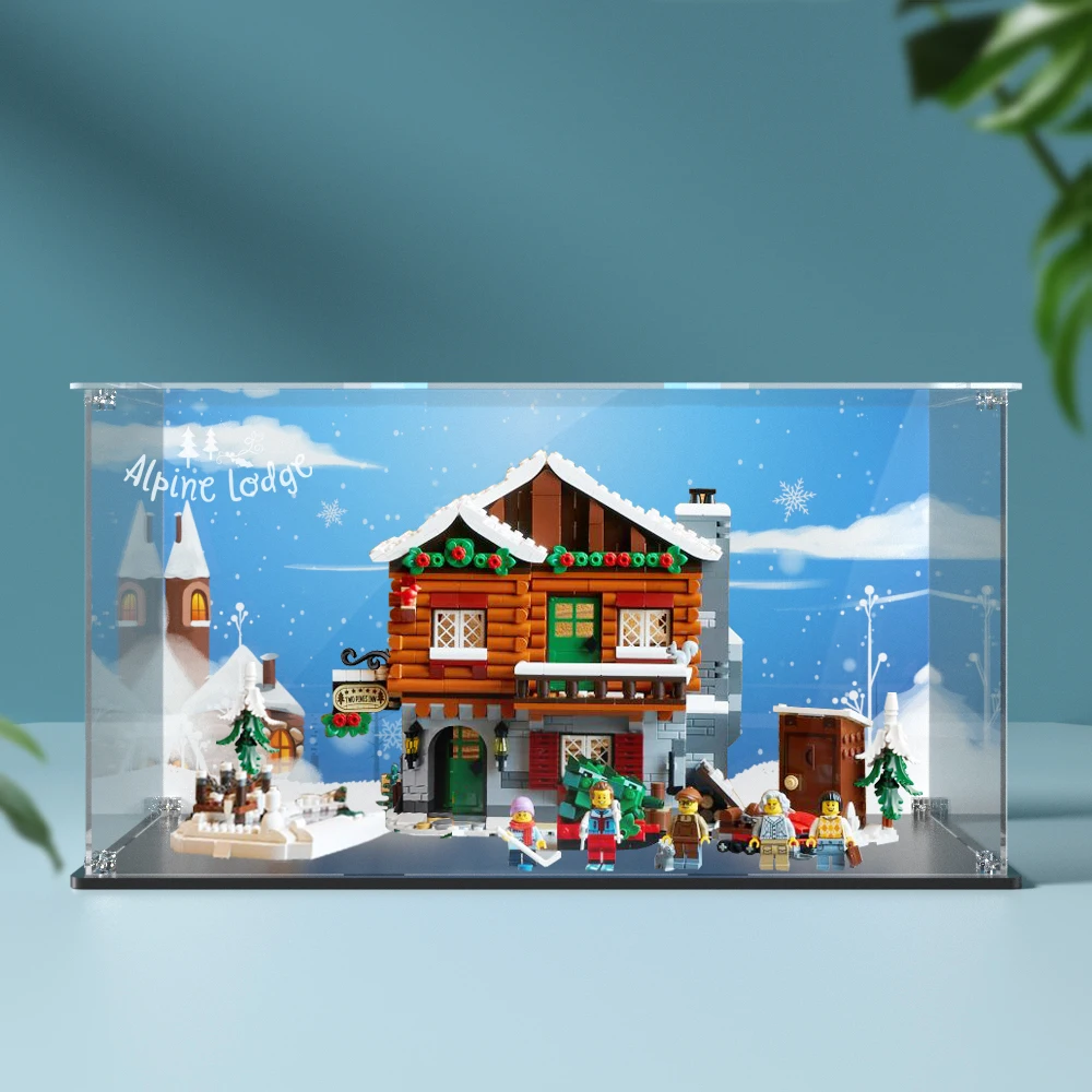 Acrylic Display Box for Lego 10325 Alpine Lodge Dustproof Clear Display Case (Toy Bricks Set not Included）