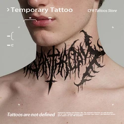 Fashionable Dark Thorns Cross Neck Herbal Juice Tattoo Sticker For Men Woman Bodyart Body Stickers Party Art Charm Tatuaje Cheap