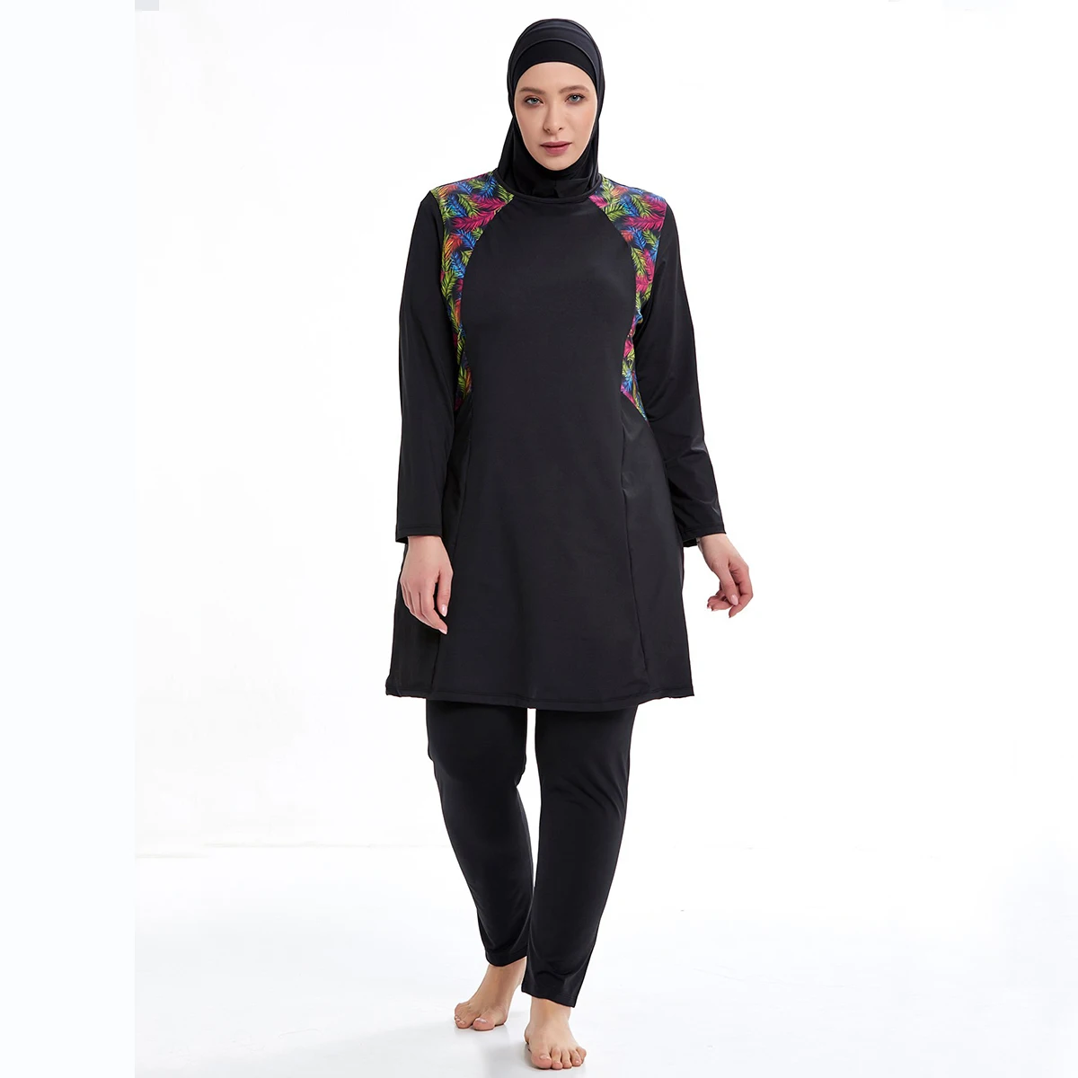 3 pezzi Plus Size Modest Muslim Swimwear Burkinis Women costume da bagno islamico a copertura totale Hijab Beachwear Swimwear