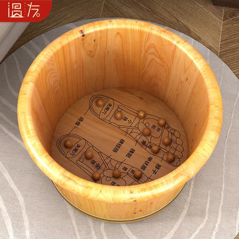 

Foot bucket wooden bucket household bath solid wood foot bucket thermal insulation wood health massage basin wood