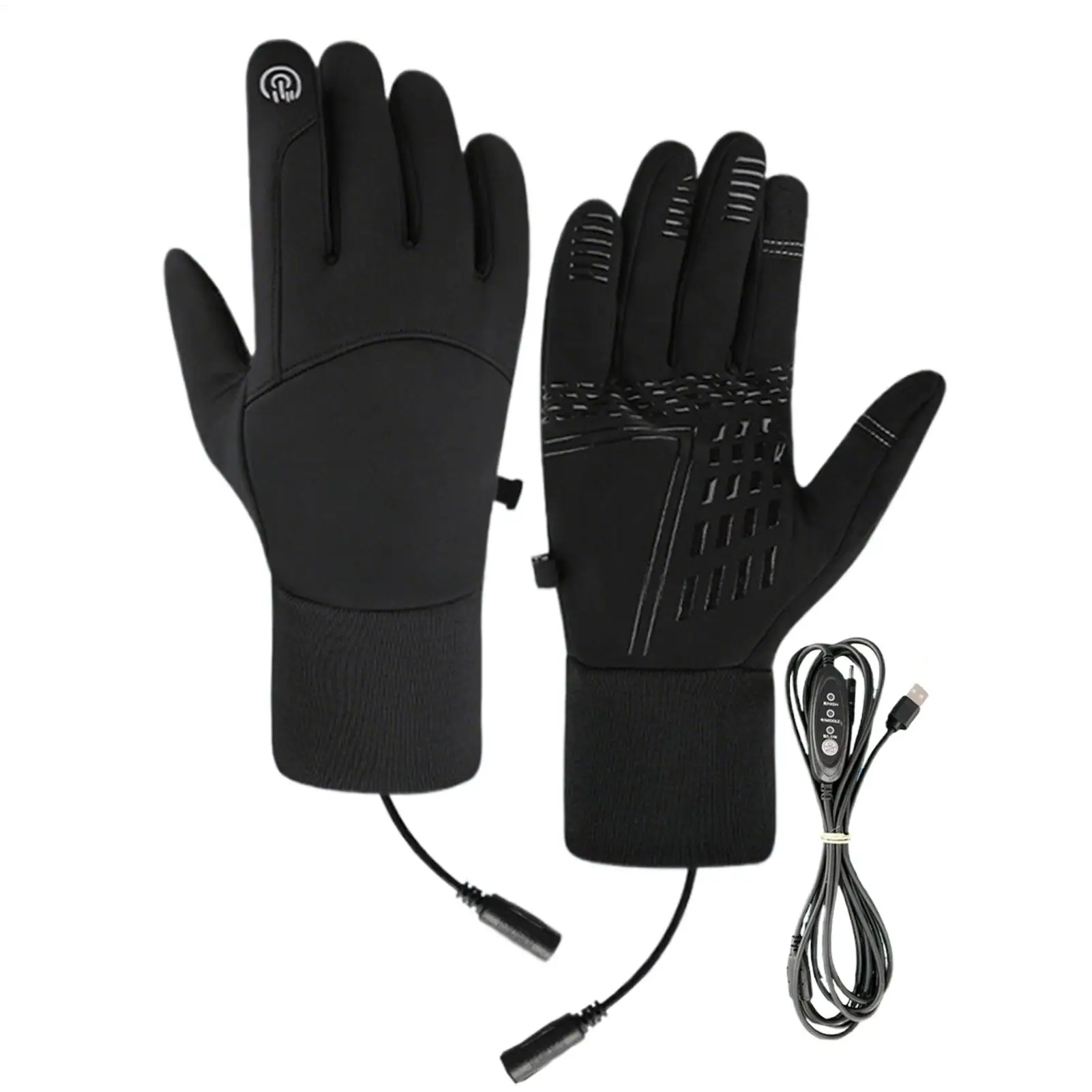 Elektrisch beheizte Handschuhe, rutschfest, für kaltes Wetter, Touchscreen, Winter, elektrische Heizhandschuhe zum Skifahren, Radfahren, Wandern, Pendeln, für Männer