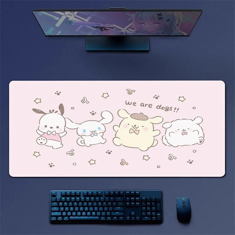 

Собака с корицей, милые анимированные персонажи, большой нескользящий игровой коврик для мыши, рабочий коврик для компьютерного стола, коврик для пары, день рождения, Рождество, День святого Валентина
