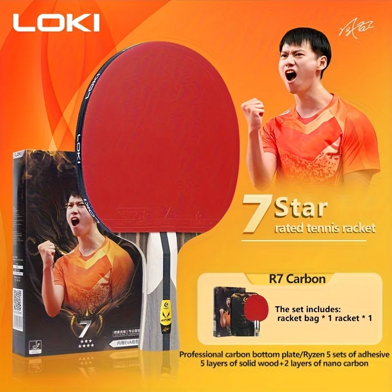 7-star-table-tennis-racket-loki-thor-ryzen-series-sticky-reverse-rubber-finished-racket-single-racket-2-star-penhold-and-sha