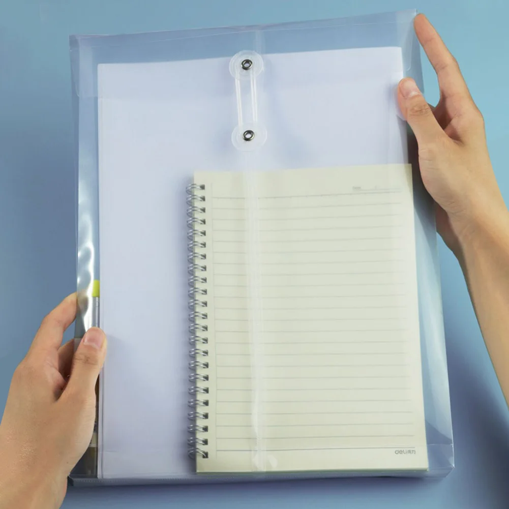 20개 A4 투명 플라스틱 파일 폴더, 코드 버클이 있는 봉투, 플라스틱 문서 정리 가방, 문서 보관용