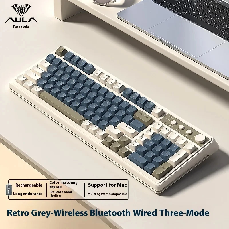 

Aula Tarantula S99 Keyboard Wireless Bluetooth Connection Three Mode Game Office Machine Feel Ergonomic Spider Keyboard