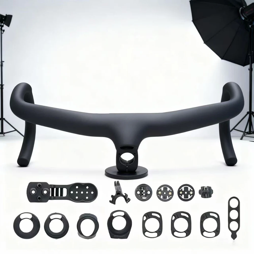 

Велосипедный руль 1:1, полный внутренний маршрутизационный кабель, шоссейный велосипед из углеродного волокна, 80-120x400-440, встроенный руль с креплением для компьютера