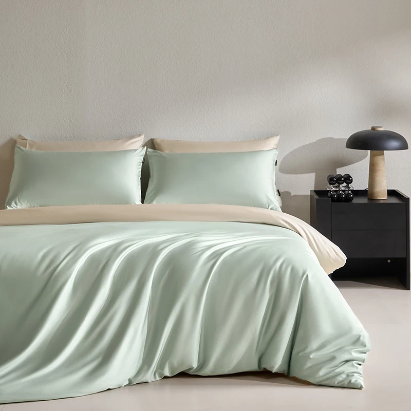 100% Cotton 4 Pcs Bedding Set High Quality Long Staple Cotton Silky Soft Duvet Cover Set Bed Sheet 2 Pillowcase Queen King Size