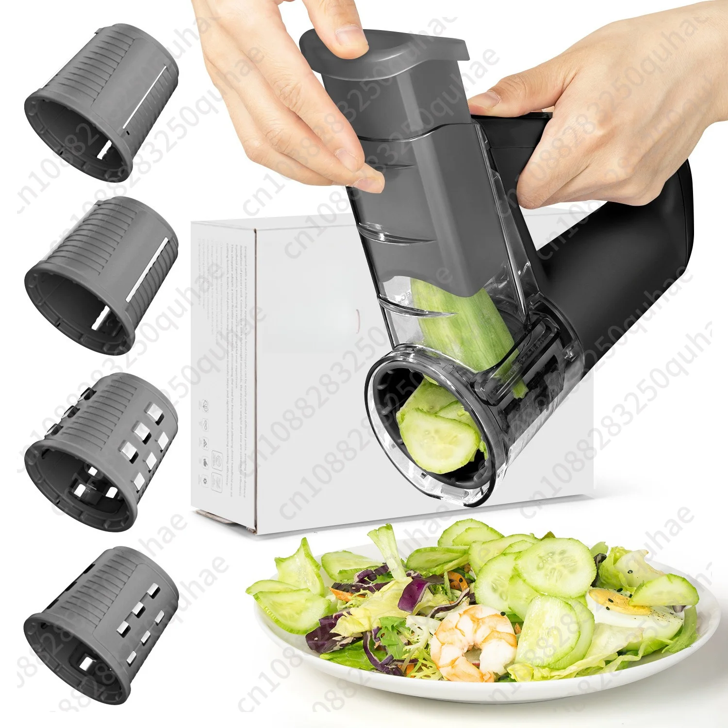 Electric handheld light meal processor, multifunctional drum shredder for home vegetable cutting