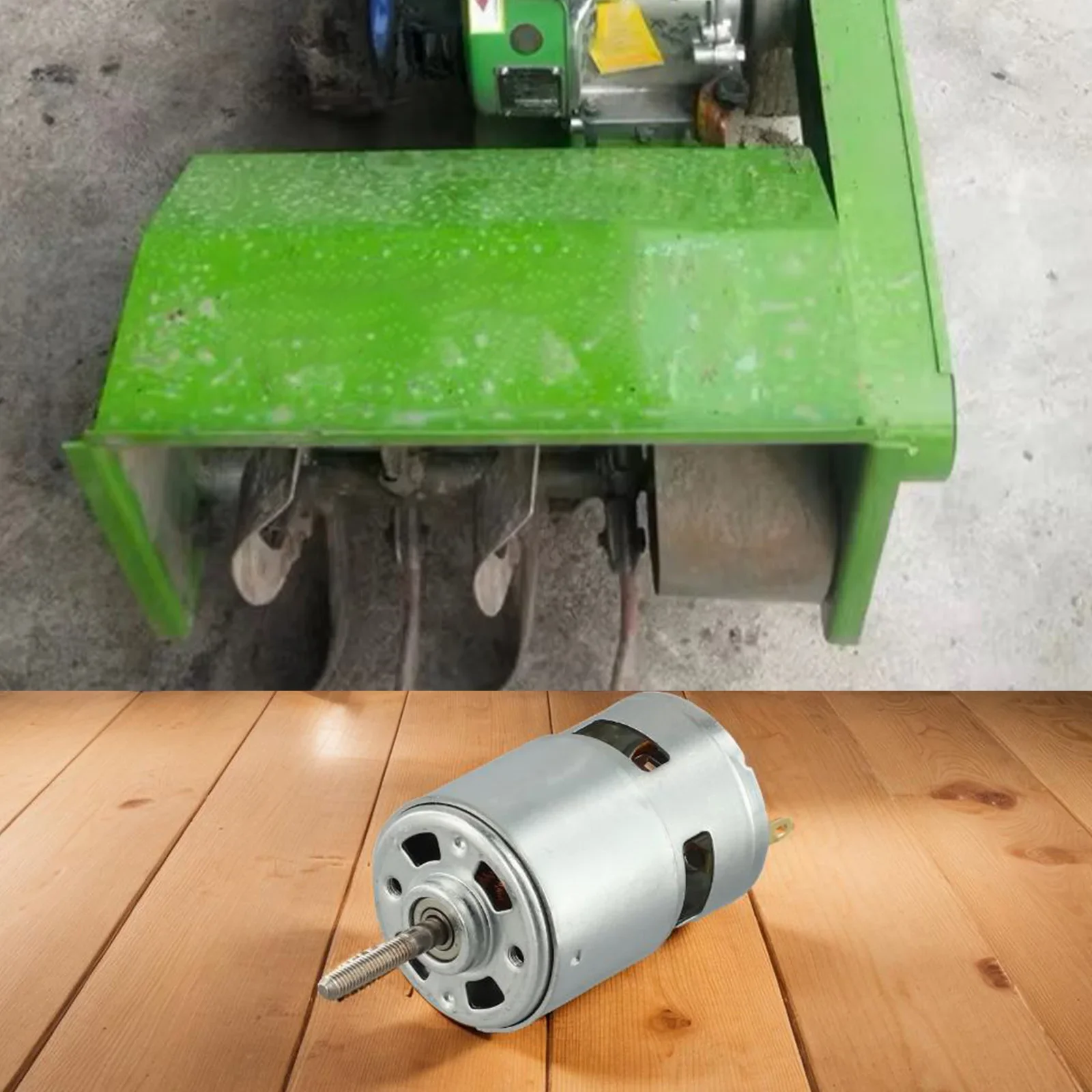 21V for Lawn Mower 755 Motor Maintenance Free Metal Construction 21V Powerful Motor 24V for Lawn Mower Motor Cutter Silver