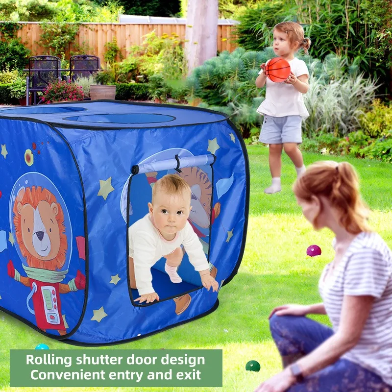 Space Astronaut Themed Game Play Tent House Toy for Kids Children Boys Indoor Outdoor Foldable Pop-up 3 Opening 2-3 Person