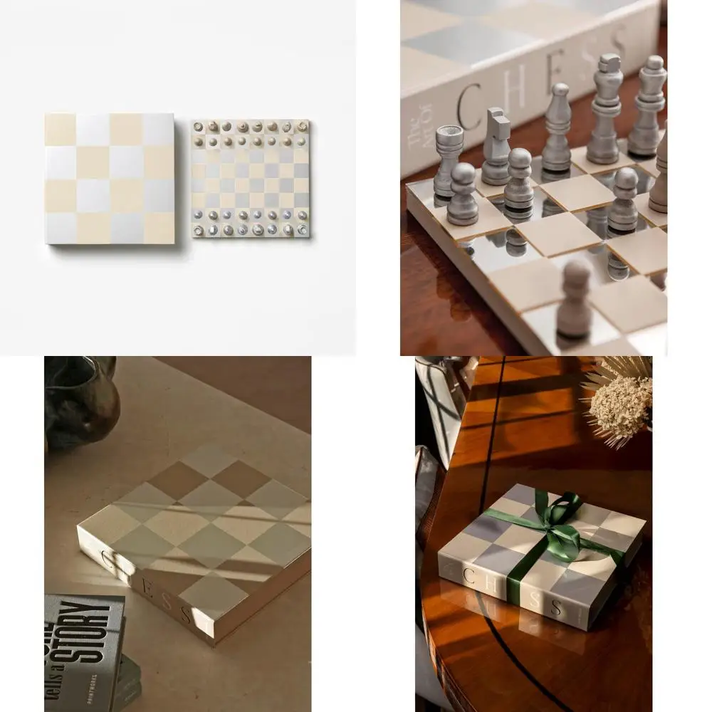 

Elegant Beigish Silver Chess Set with Mirror Board – Coffee Table Game for Adults and Families – Multilingual Instructions